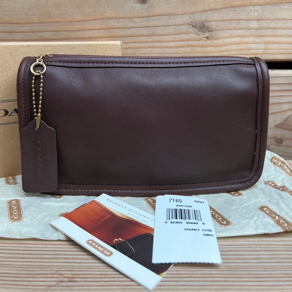 New, Vintage COACH Chunky Case makeup money Pouch 7165, Mahogany